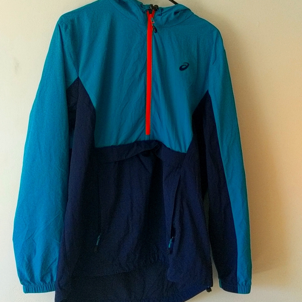ASICS Multi Color Block Windbreaker Medium Hooded